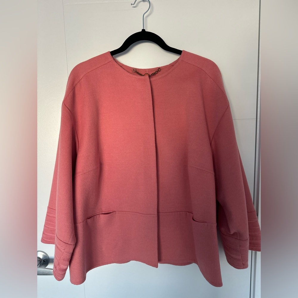 Rena Lange Virgin Wool–Angora Blend Blazer – Rose